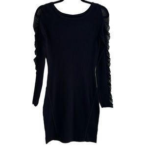 Guess by Marciano long sleeves mesh detail Bodycon little black dress